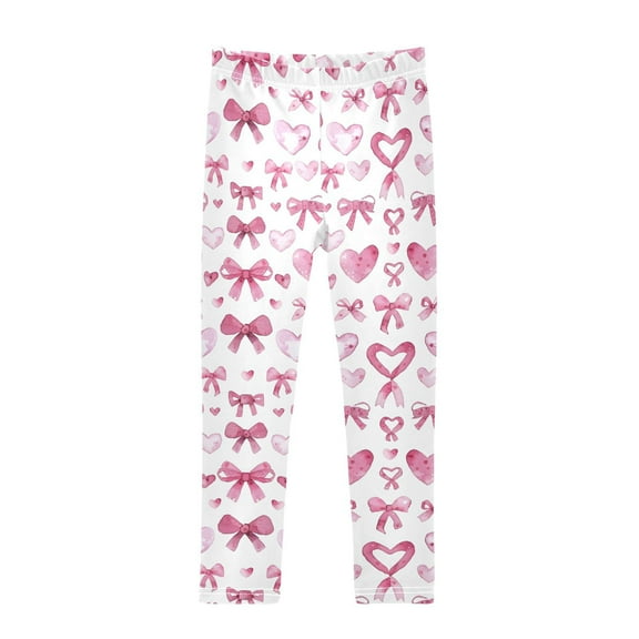 joogoo Girls' Leggings Bows and Hearts Yoga Pants 6T