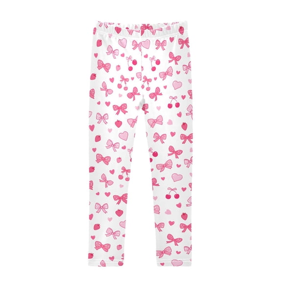 joogoo Girls' Leggings Bows and Strawberry Yoga Pants 6T