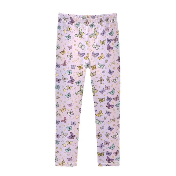 joogoo Girls' Leggings Butterflies Pink Print Yoga Pants 4T