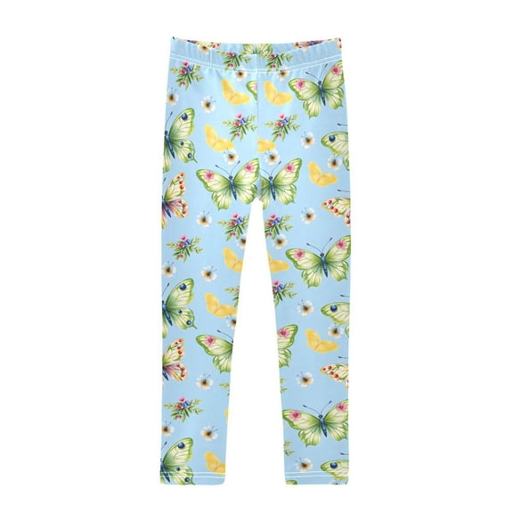 joogoo Girls' Leggings Butterfly Floral Yoga Pants 6T