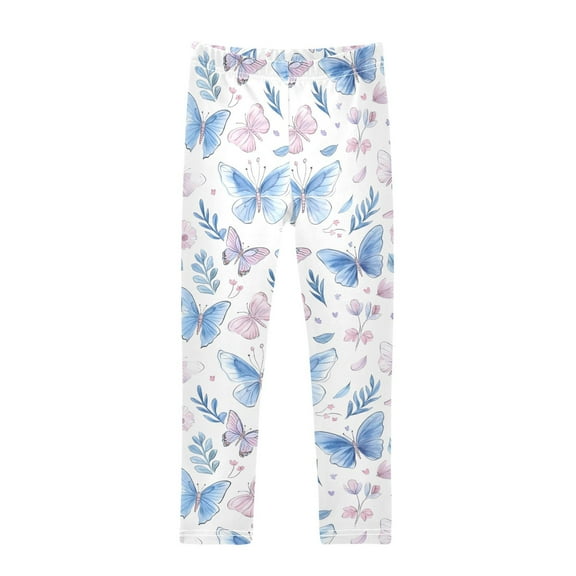 joogoo Girls' Leggings Butterfly Floral Yoga Pants 7-8T