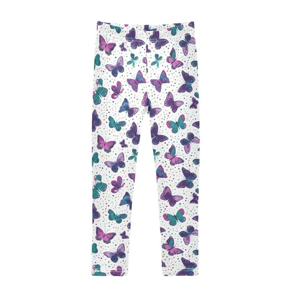 joogoo Girls' Leggings Butterfly Polka Dot Yoga Pants 6T