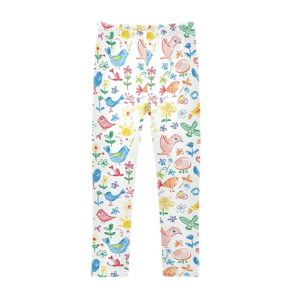 joogoo Girls' Leggings Cartoon Animal Birds Yoga Pants 6T