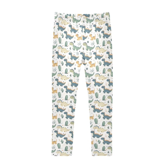 joogoo Girls' Leggings Cartoon Dinosaur Cactus Yoga Pants 6T