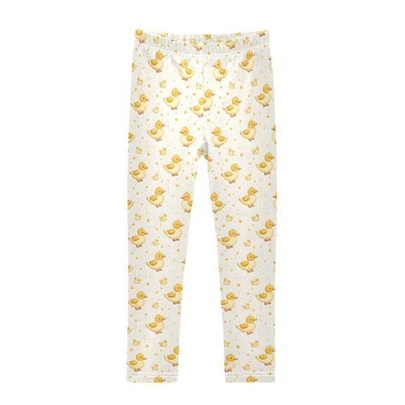 joogoo Girls' Leggings Cartoon Ducks Cute Yoga Pants 9-10T