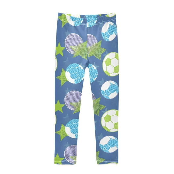 joogoo Girls' Leggings Cartoon Football Stars Yoga Pants 6T