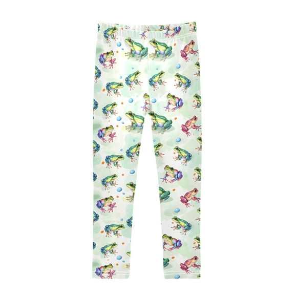 joogoo Girls' Leggings Cartoon Frogs Green Yoga Pants 6T