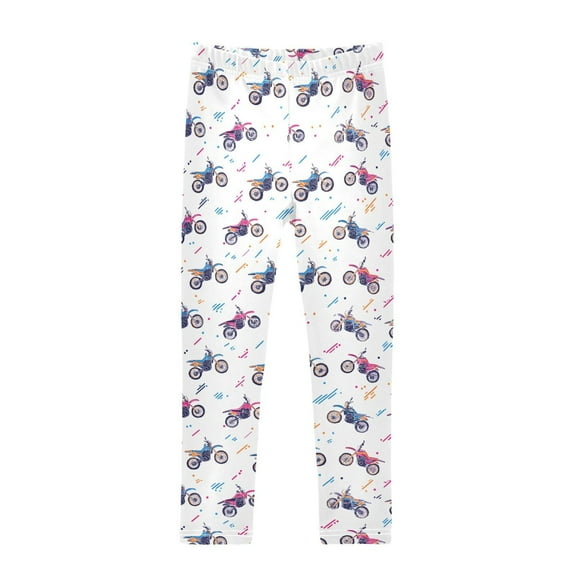 joogoo Girls' Leggings Cartoon Motorcycles Yoga Pants 6T