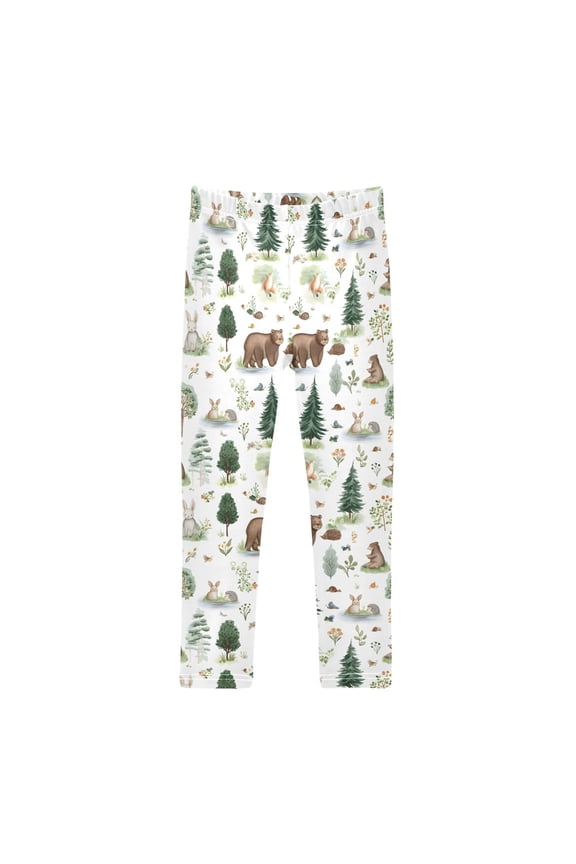 Girls' Leggings Cartoon Rabbits Bears Forest Yoga Pants 5T