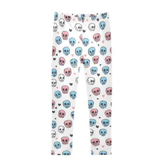 joogoo Girls' Leggings Cartoon Skull Yoga Pants 4T