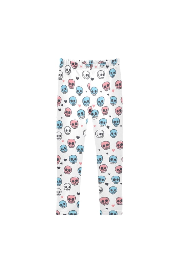 Girls' Leggings Cartoon Skull Yoga Pants 7-8T