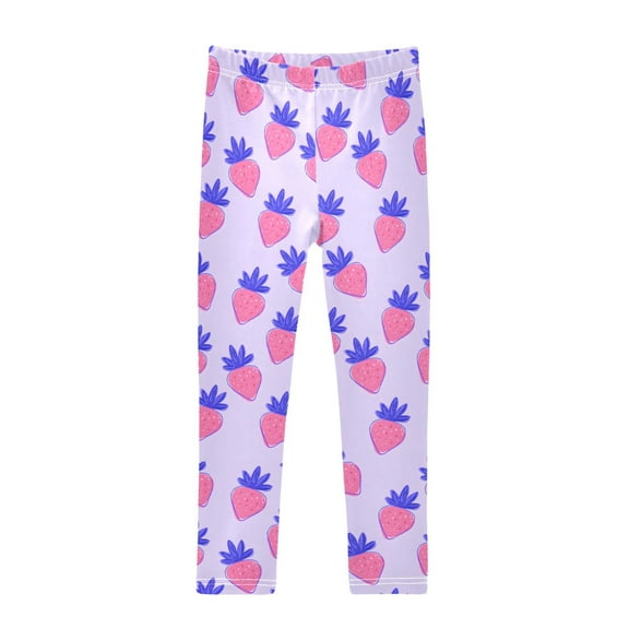 joogoo Girls' Leggings Cartoon Strawberry Pattern Yoga Pants 6T