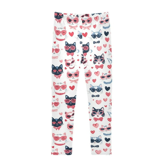joogoo Girls' Leggings Cat Cartoon Yoga Pants 9-10T
