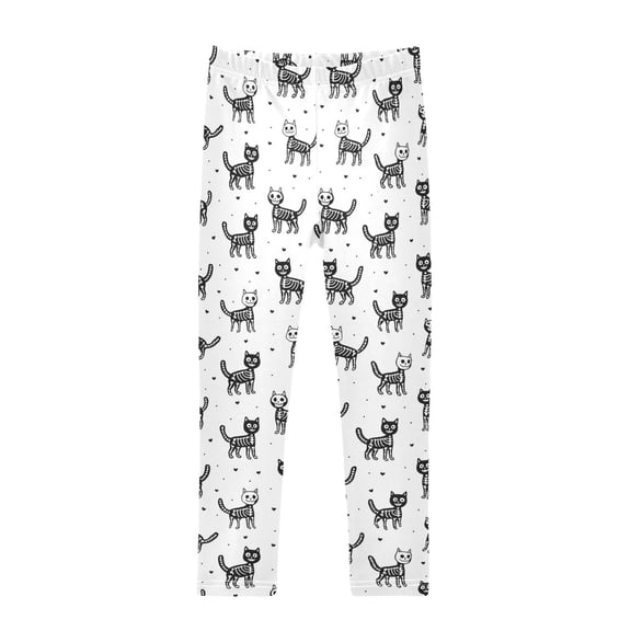 joogoo Girls' Leggings Cats Art Skulls Yoga Pants 6T