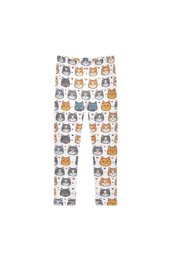 Girls' Leggings Cats Hearts Yoga Pants 4T