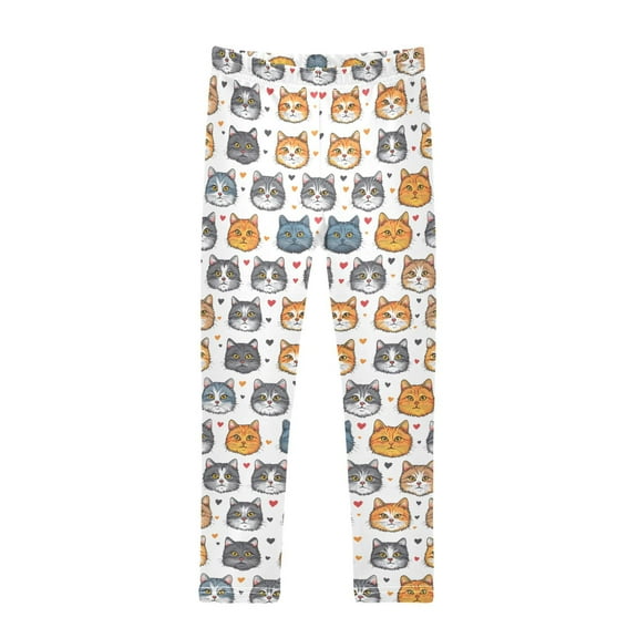 joogoo Girls' Leggings Cats Hearts Yoga Pants 6T