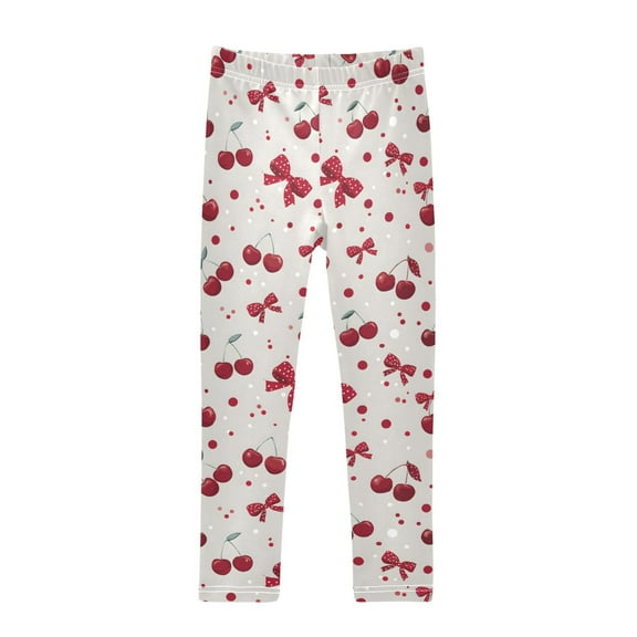 joogoo Girls' Leggings Cherry and Polka Dot Yoga Pants 6T
