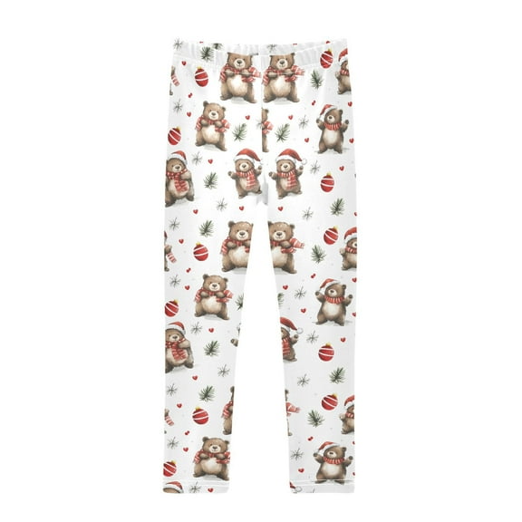 joogoo Girls' Leggings Christmas Bears Yoga Pants 6T
