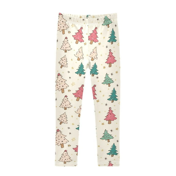 joogoo Girls' Leggings Christmas Cute Trees Yoga Pants 6T