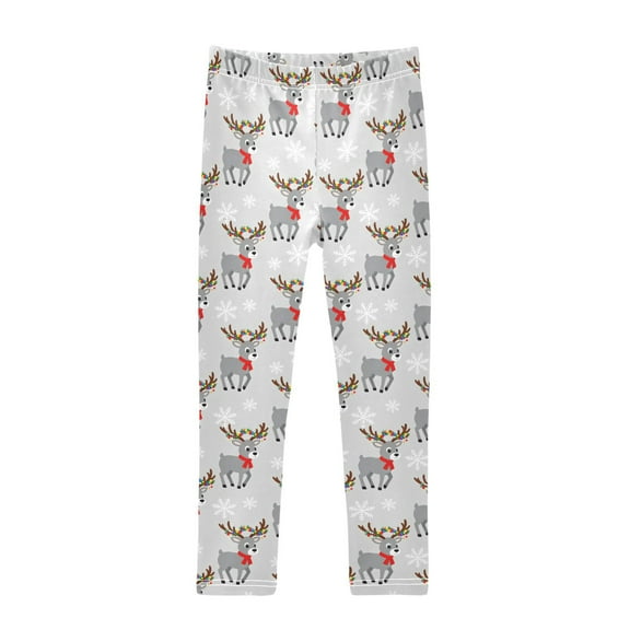 joogoo Girls' Leggings Christmas Deer Snowflakes Yoga Pants 6T