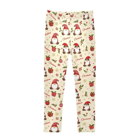 joogoo Girls' Leggings Christmas Gnome Snowflake Yoga Pants 6T