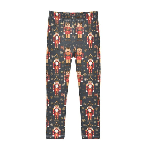 joogoo Girls' Leggings Christmas Golden Nutcracker Yoga Pants 5T