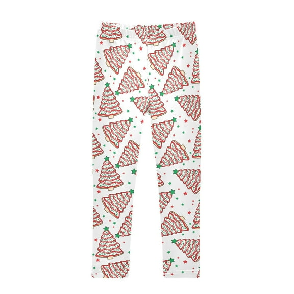joogoo Girls' Leggings Christmas Tree Cakes Yoga Pants 6T