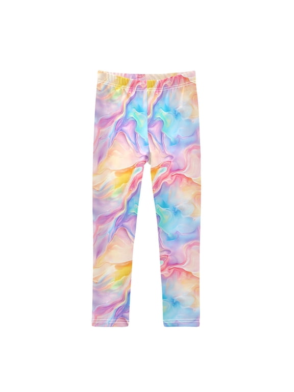 Girls' Leggings Colorful Liquid Tie Dye Yoga Pants 4T