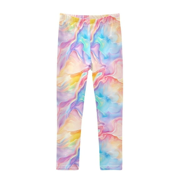 joogoo Girls' Leggings Colorful Liquid Tie Dye Yoga Pants 6T