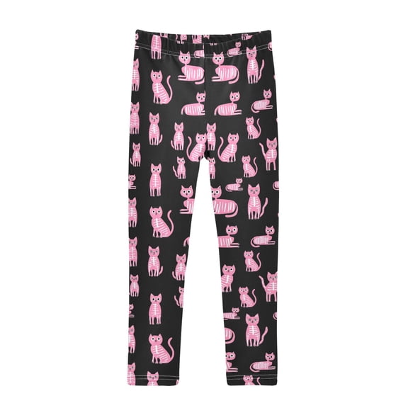 joogoo Girls' Leggings Cool Cats Bones Yoga Pants 9-10T