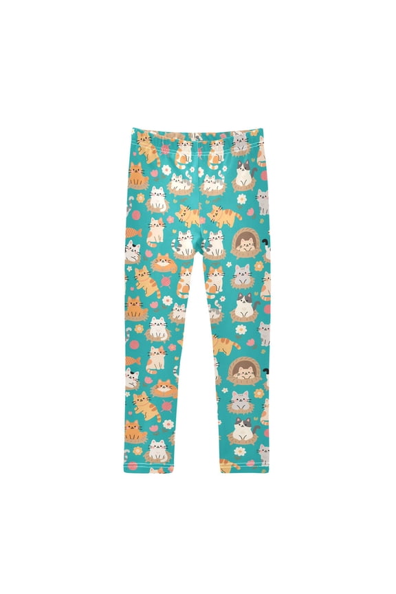 Girls' Leggings Cute Cats Cartoon Yoga Pants 5T