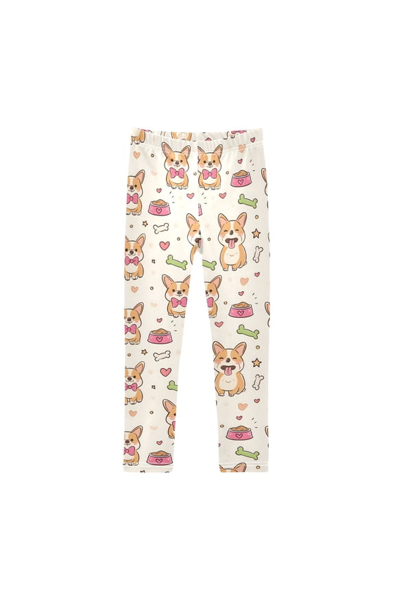 Girls' Leggings Cute Corgi Dogs Bones Yoga Pants 4T