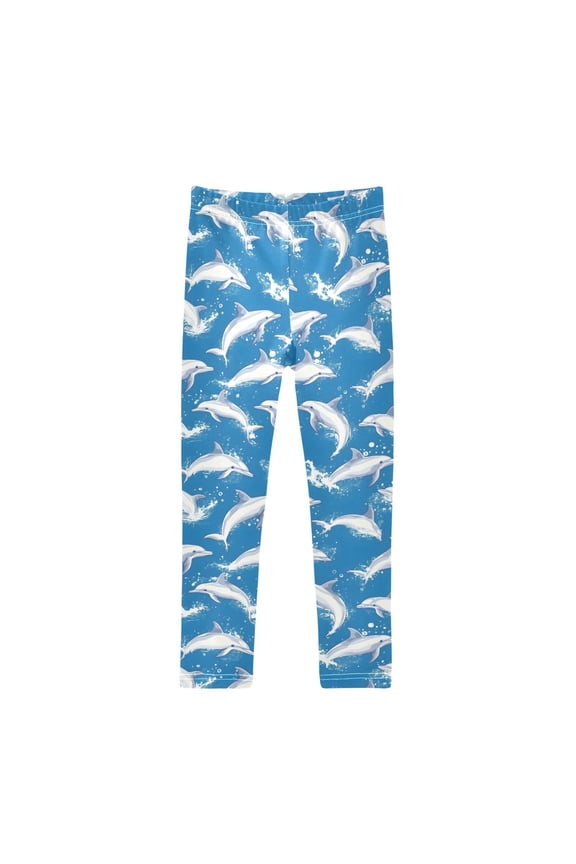 Girls' Leggings Cute Dolphin Jumping Yoga Pants 9-10T