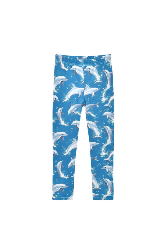 Girls' Leggings Cute Dolphins Jumping Yoga Pants 9-10T
