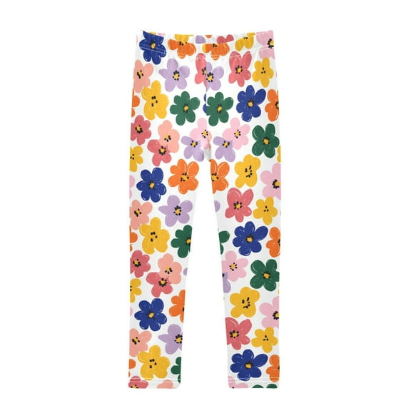 joogoo Girls' Leggings Cute Flowers Yoga Pants 9-10T