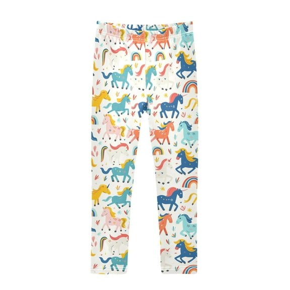 joogoo Girls' Leggings Cute Horse Rainbow Yoga Pants 6T