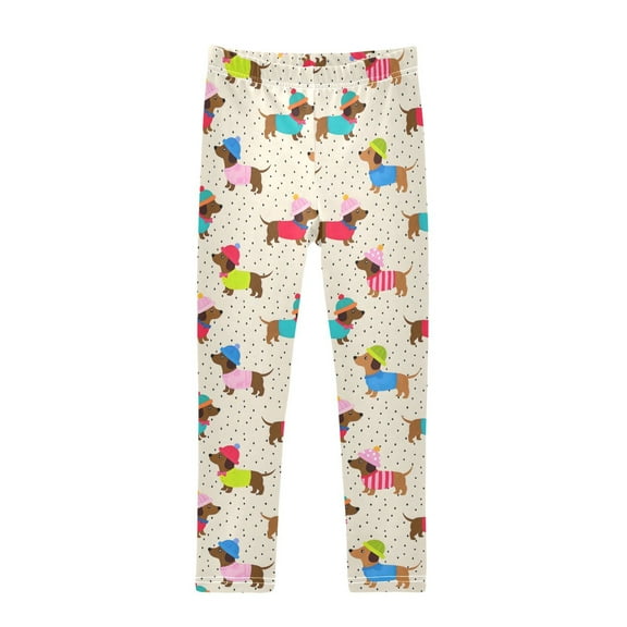 joogoo Girls' Leggings Dachshund Dog Polka Dots Yoga Pants 6T