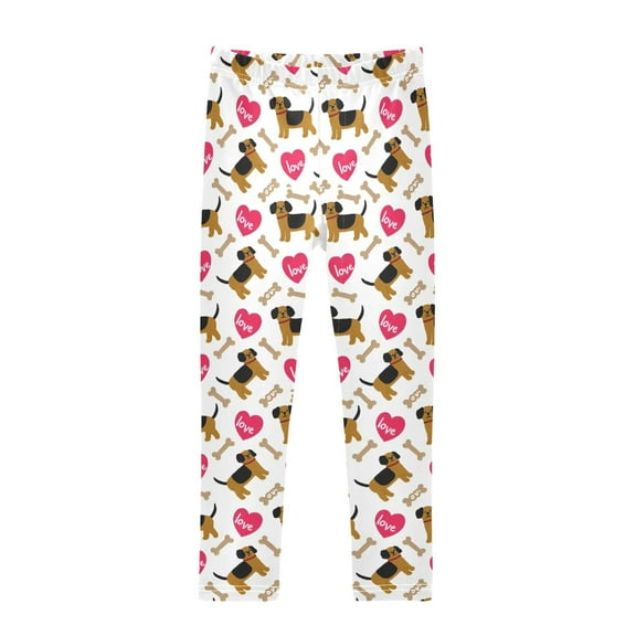 joogoo Girls' Leggings Dog Bones Hearts Yoga Pants 4T