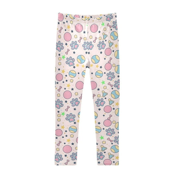 joogoo Girls' Leggings Dog Paws and Bones Yoga Pants 5T