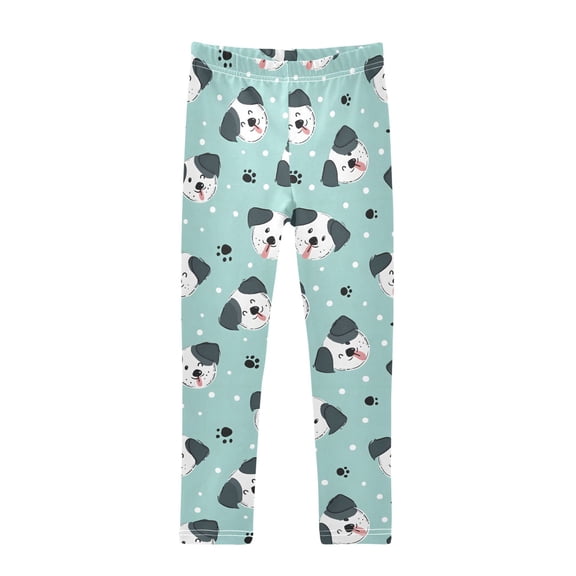 joogoo Girls' Leggings Dogs Dots Footprint Yoga Pants 4T