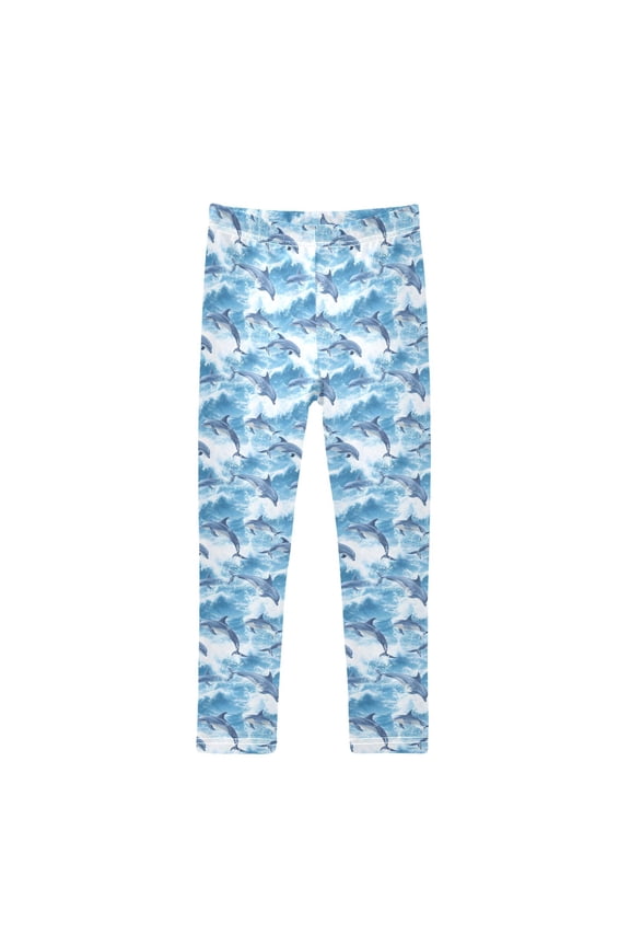 Girls' Leggings Dolphins Jumping Yoga Pants 7-8T