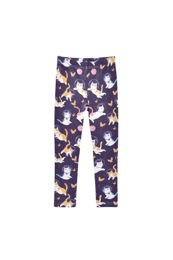 Girls' Leggings Dreamy Cat Astronaut Yoga Pants 4T