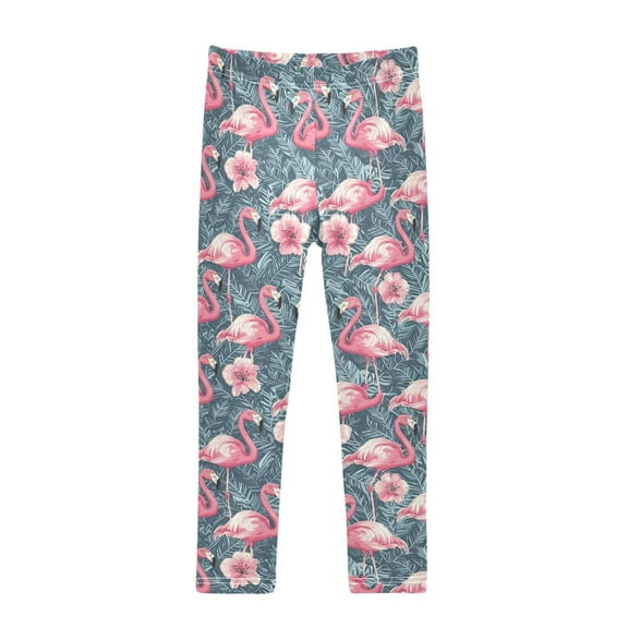 joogoo Girls' Leggings Flamingo Tropical Flower Yoga Pants 6T