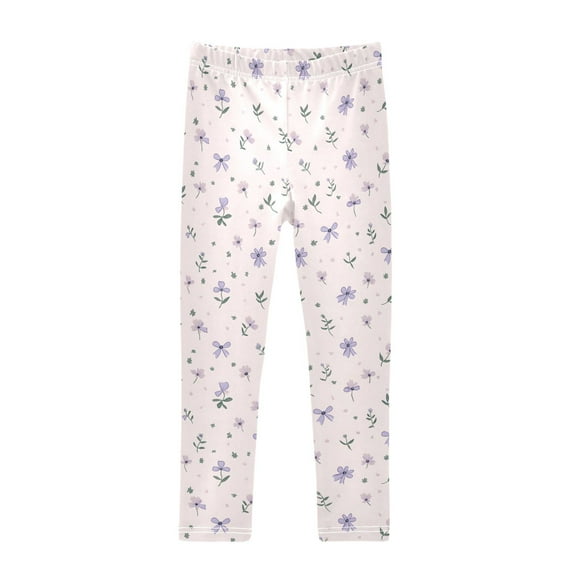 joogoo Girls' Leggings Floral Bows Yoga Pants 4T