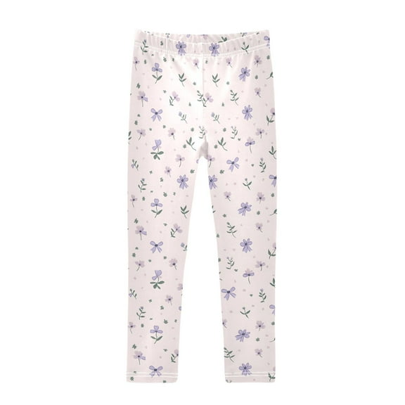joogoo Girls' Leggings Floral Bows Yoga Pants 6T