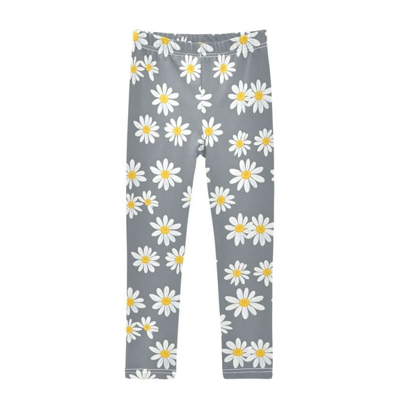 joogoo Girls' Leggings Floral Daisy Yoga Pants 9-10T