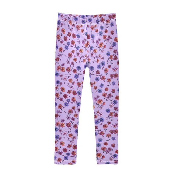 joogoo Girls' Leggings Floral Purples Yoga Pants 6T