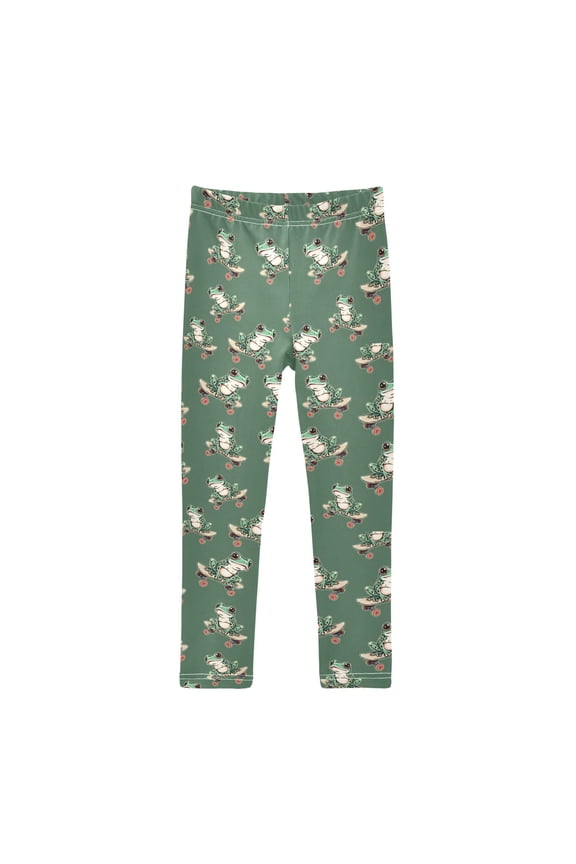 Girls' Leggings Frog on Skateboard Yoga Pants 5T
