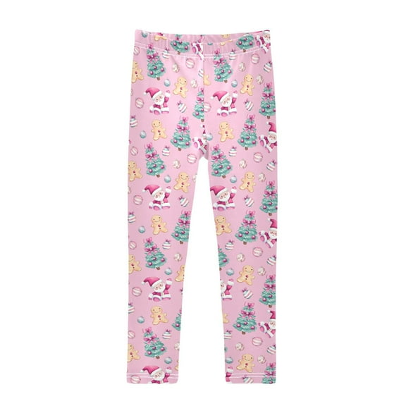 joogoo Girls' Leggings Gingerbread Cute Santa Claus Yoga Pants 5T