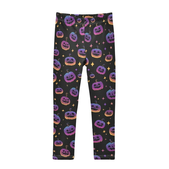 joogoo Girls' Leggings Glitter Pumpkins Yoga Pants 4T
